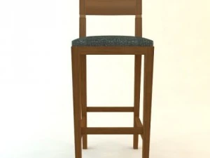 wooden bar stool 3D Model