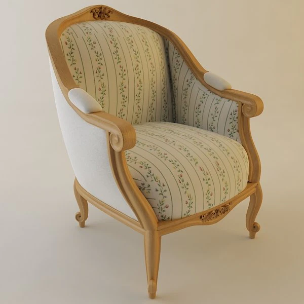 antique armchair 3D Model .c4d .max .obj .3ds .fbx .stl .blend 