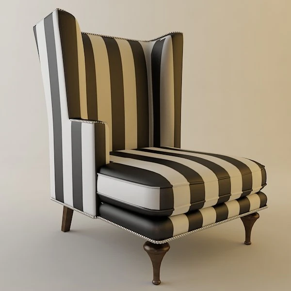 highback zebra chair 3D Model .c4d .max .obj .3ds .fbx .stl .blend 