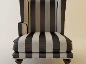 highback zebra chair 3D Model