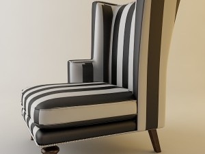 highback zebra chair 3D Model