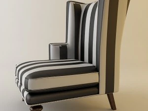 highback zebra chair 3D Model