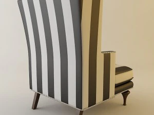 highback zebra chair 3D Model