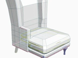 highback zebra chair 3D Model