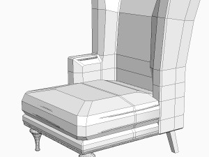 highback zebra chair 3D Model