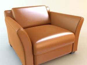 leather club chair 3D Модель