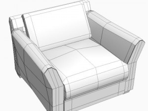 leather club chair 3Dモデル