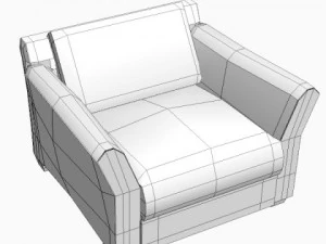 leather club chair 3D Model