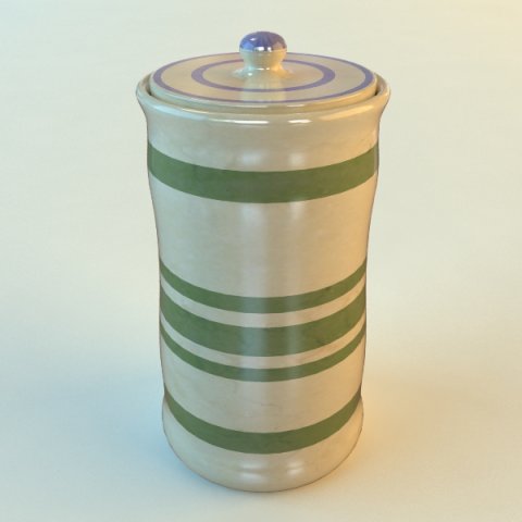ceramic canister with lid 3D 模型 .c4d .max .obj .3ds .fbx .stl .blend