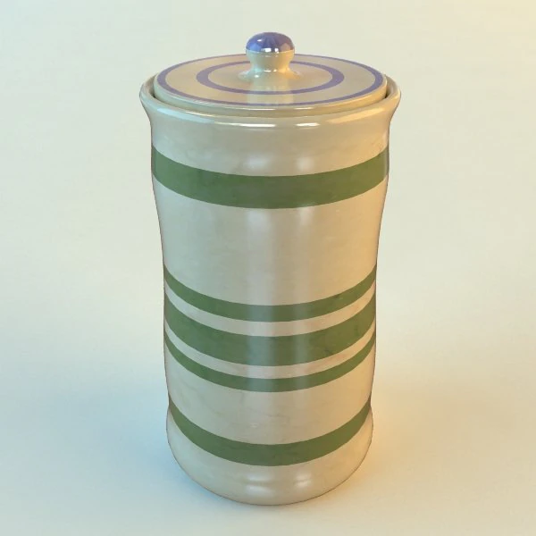 ceramic canister with lid 3D Model .c4d .max .obj .3ds .fbx .stl .blend