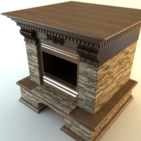 photorealistic fireplace 3D मॉडल .c4d .max .obj .3ds .fbx .stl .blend 