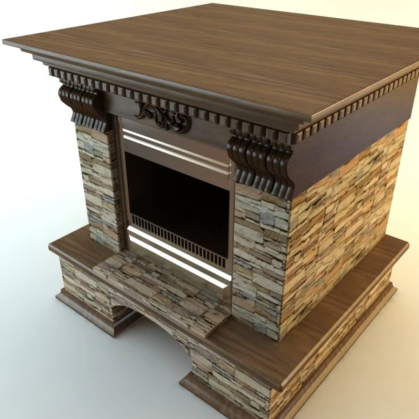 photorealistic fireplace 3D Model .c4d .max .obj .3ds .fbx .stl .blend 