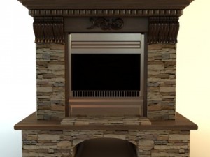 photorealistic fireplace 3D मॉडल