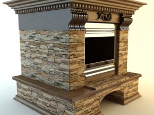 photorealistic fireplace 3D मॉडल