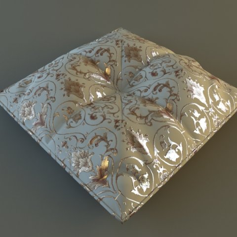 brocade pillow low poly Modello 3D .c4d .max .obj .3ds .fbx .stl .blend 