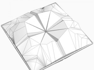 brocade pillow low poly Modello 3D