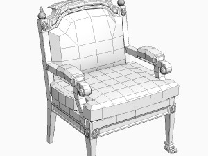 table armchair  divan set Model 3D