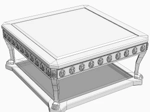 table armchair  divan set 3D Model
