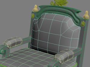 table armchair  divan set Model 3D