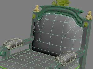 table armchair  divan set 3D Model