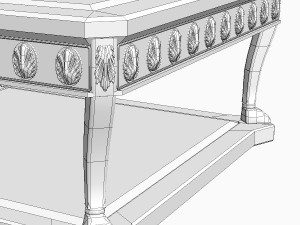 table armchair  divan set Model 3D