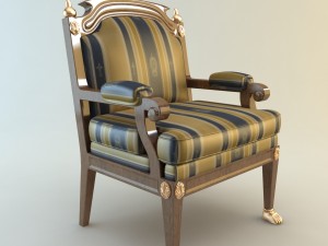 table armchair  divan set Model 3D