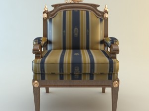 table armchair  divan set Model 3D