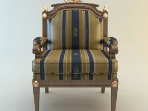 table armchair  divan set 3D Model