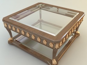 table armchair  divan set Model 3D