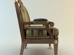 table armchair  divan set Model 3D