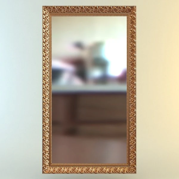 rectangular wall mirror 3D Model .c4d .max .obj .3ds .fbx .stl .blend 