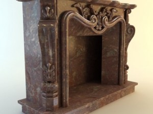 marble fireplace 3D Model