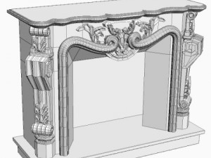 marble fireplace 3D Model