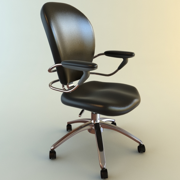 high back office armchair 4 3D 모델 .c4d .max .obj .3ds .fbx .stl .blend 