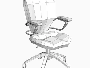 high back office armchair 4 3D Model