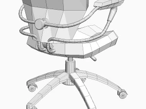 high back office armchair 4 3D Model