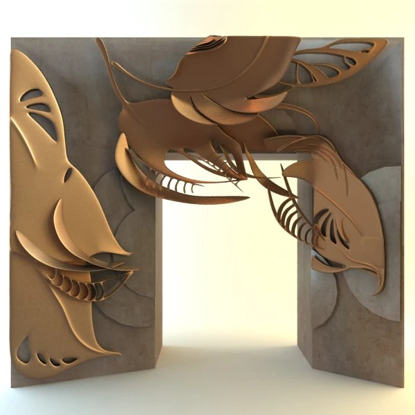 fireplace surround 3D Model .c4d .max .obj .3ds .fbx .stl .blend 