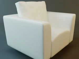 low poly club chair 3D Model
