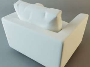 low poly club chair Modèle 3D