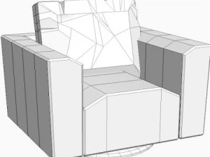 low poly club chair 3D Model