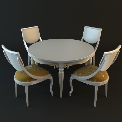 table  chairs set Modello 3D .c4d .max .obj .3ds .fbx .stl .blend 