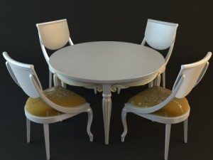 table  chairs set 3D Model
