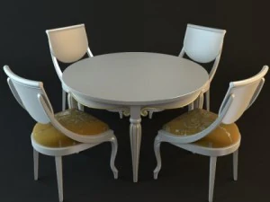 テーブルチェアセット 3Dモデル