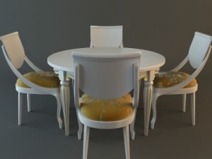 table  chairs set Modello 3D