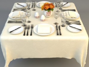 dining table place settings 3D Model