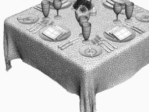 dining table place settings 3D 模型