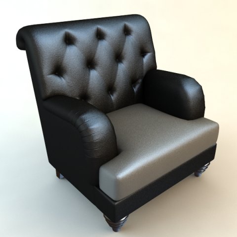 chesterfield armchair 3D Model .c4d .max .obj .3ds .fbx .stl .blend 