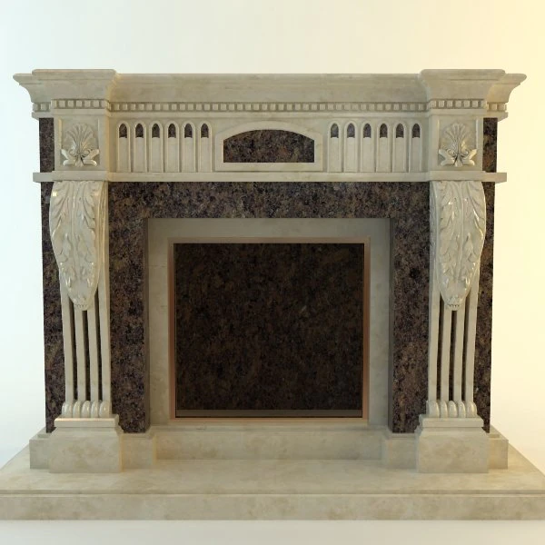 traditional style fireplace 3D Model .c4d .max .obj .3ds .fbx .stl .blend 