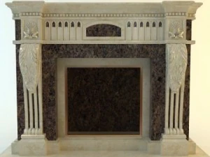 traditional style fireplace 3D Model