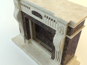 traditional style fireplace 3D Model